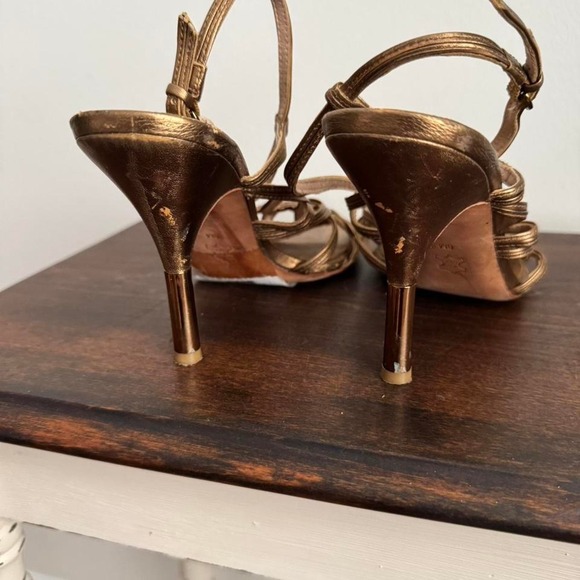 Y2K Via Spiga Gold Bronze Heel Size 8 - Picture 5 of 7